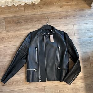 NWT men’s Michael Kors leather jacket
